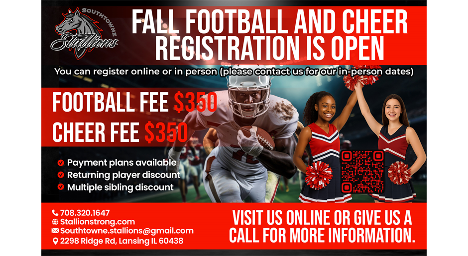 Fall Season Tackle Football and Cheer